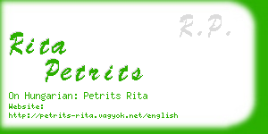 rita petrits business card